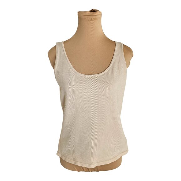 Lauren Ralph Lauren Light Cream Silk Tank Sz PM - Picture 1 of 6